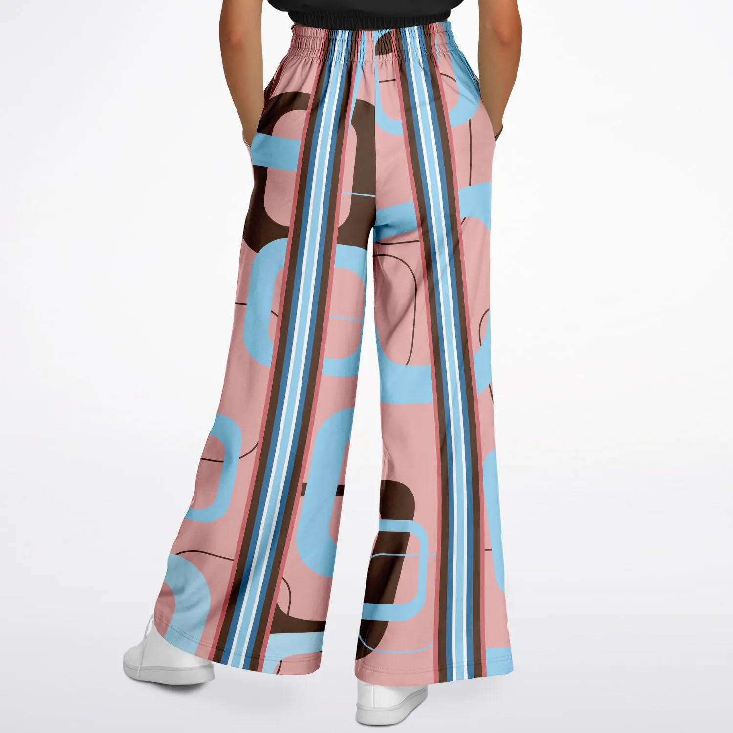 Pink Geo Striped Gallagher SW Stretchy Phat Bellbottoms