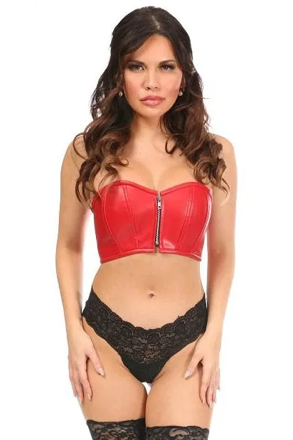 Plus Size Faux Leather Bustier