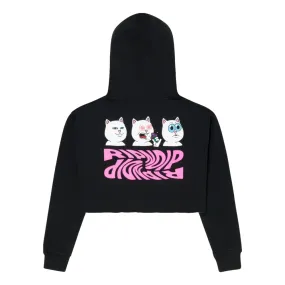 RIPNDIP WOMEN'S SHROOM DIET CROPPED HOODIE-BLACK