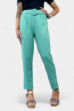 Sage Belted Stretch Pants