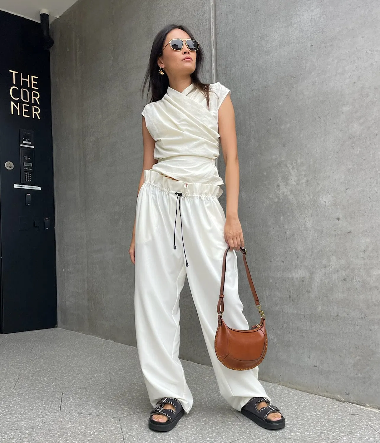 Optimized Title: Elegant Ivory Sherman Trousers for Women - Stylish Casual Pants