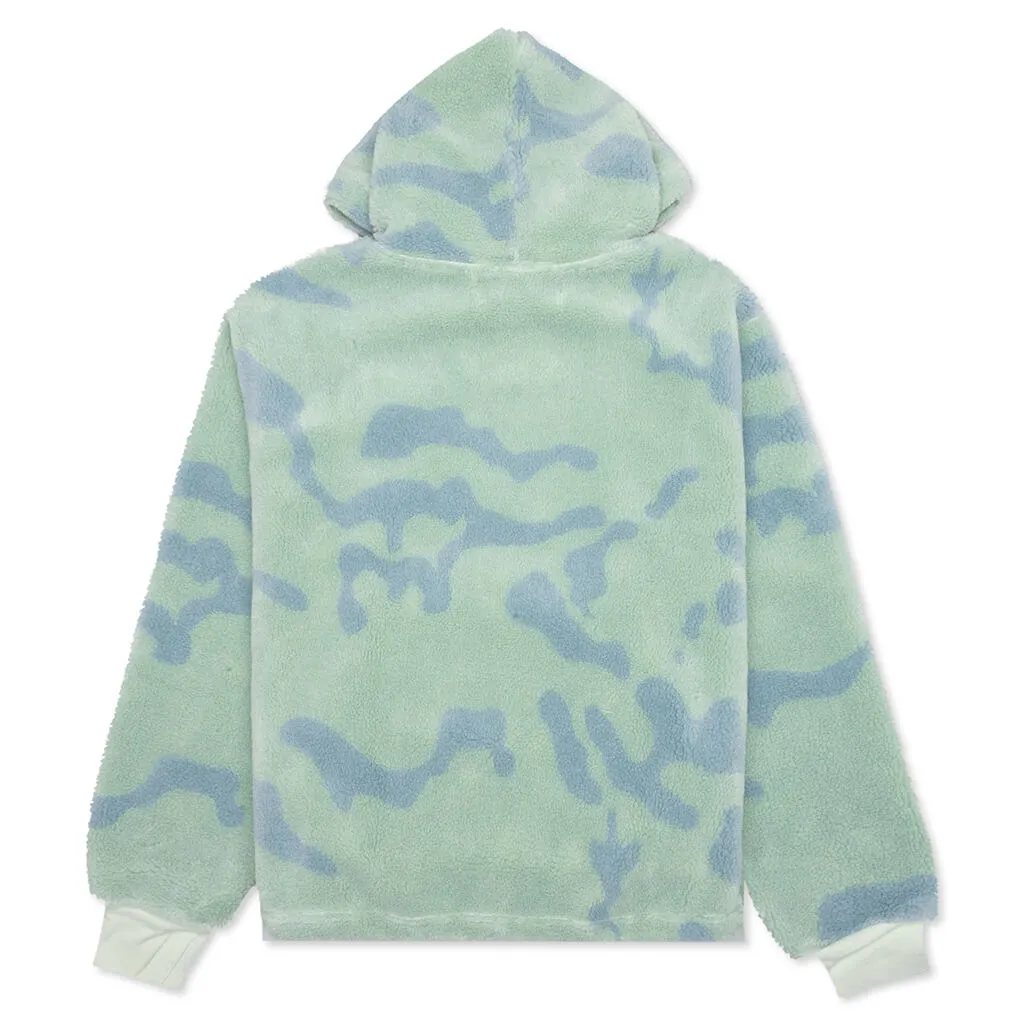 Colorful Tie-Dye Sherpa Patch Hoodie – Cozy and Stylish