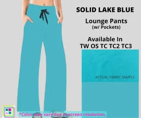 Solid Lake Blue Full Length Lounge Pants