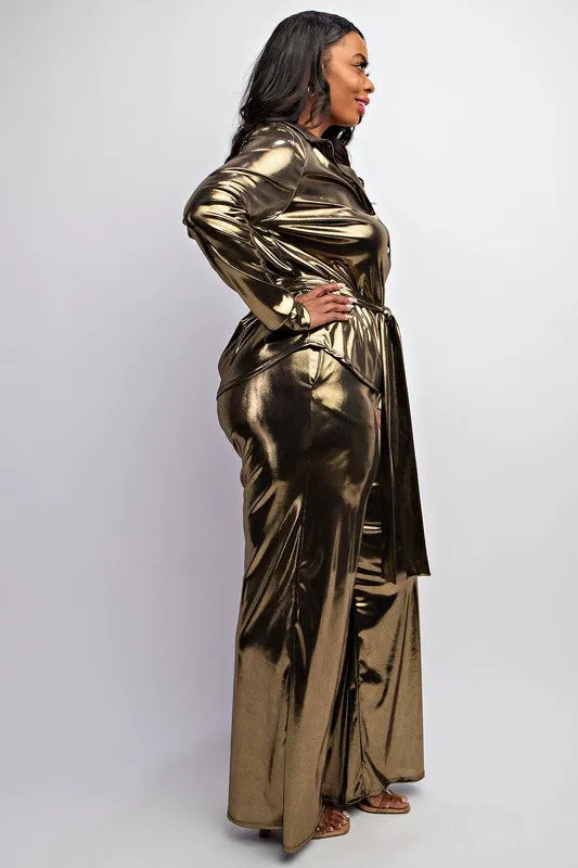 Strike Gold Metallic Pant Set