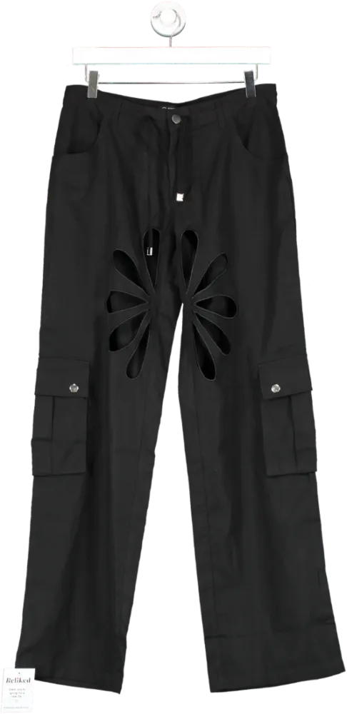 THE KRIPT Black Herika Cargo Pants UK XS