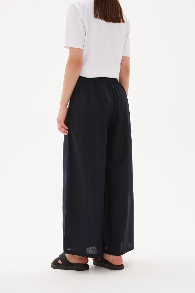 Tirelli - Elastic Back Palazzo Pant - Black