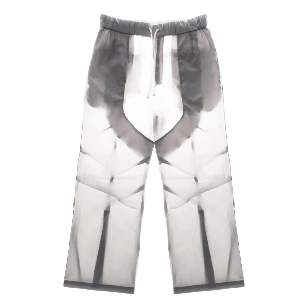 UNTITLED 014 FLARED ZIP NYLON PANTS-GREY