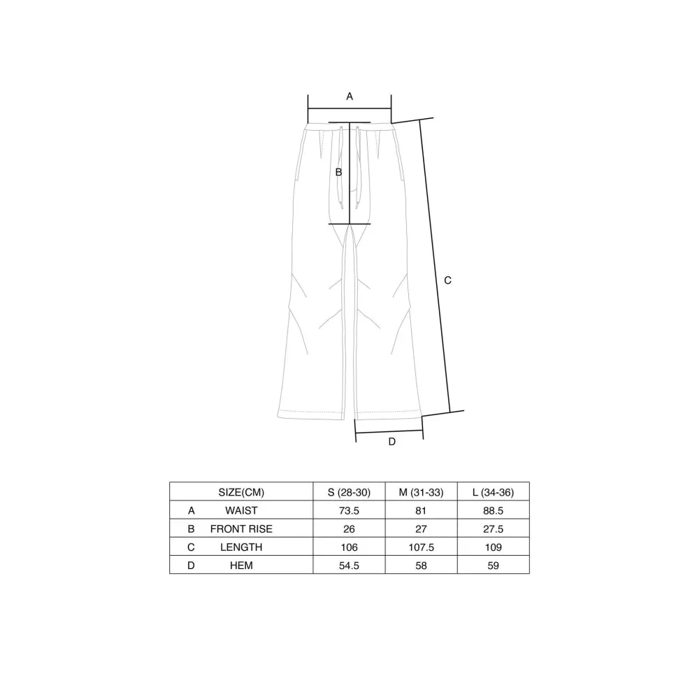 UNTITLED 014 FLARED ZIP NYLON PANTS-GREY