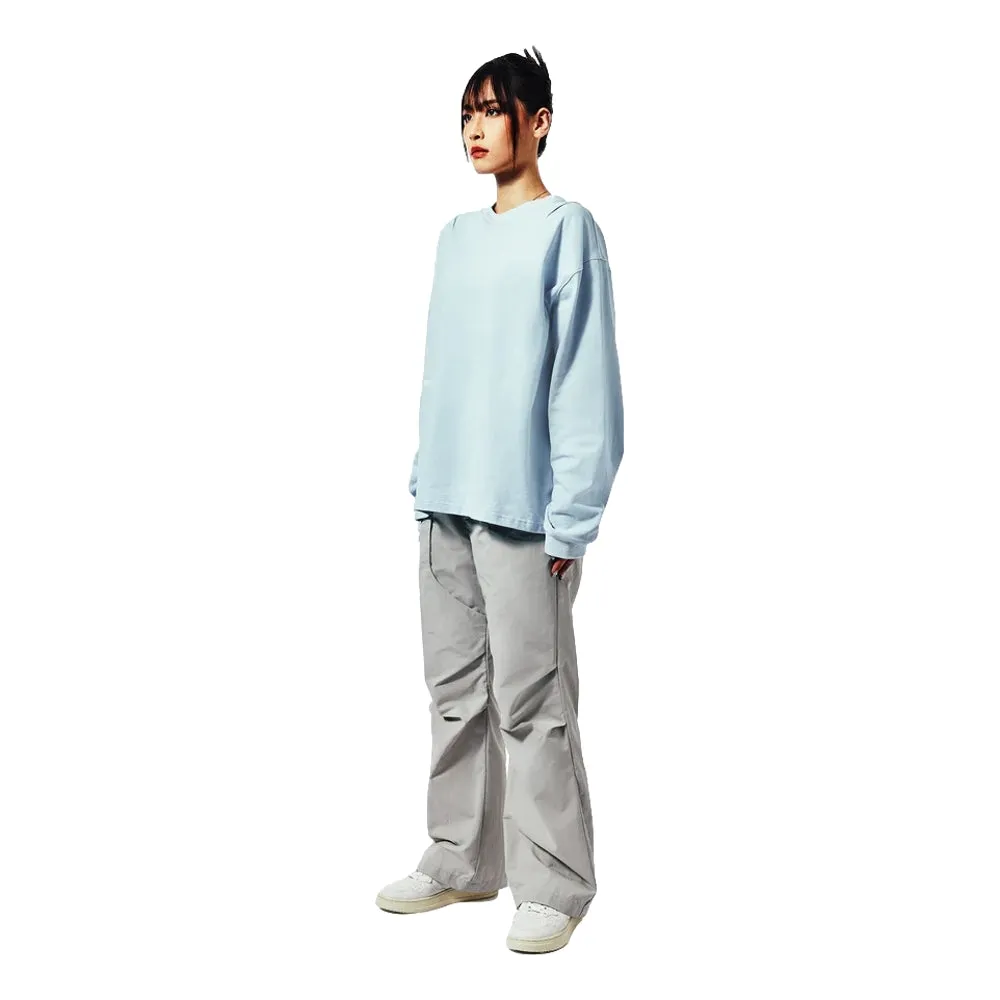 UNTITLED 014 FLARED ZIP NYLON PANTS-GREY