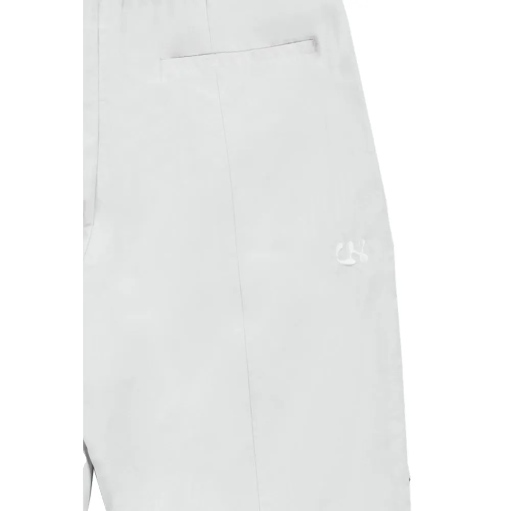 UNTITLED 014 FLARED ZIP NYLON PANTS-GREY