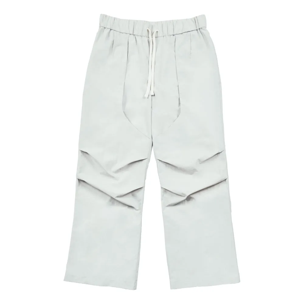 UNTITLED 014 FLARED ZIP NYLON PANTS-GREY