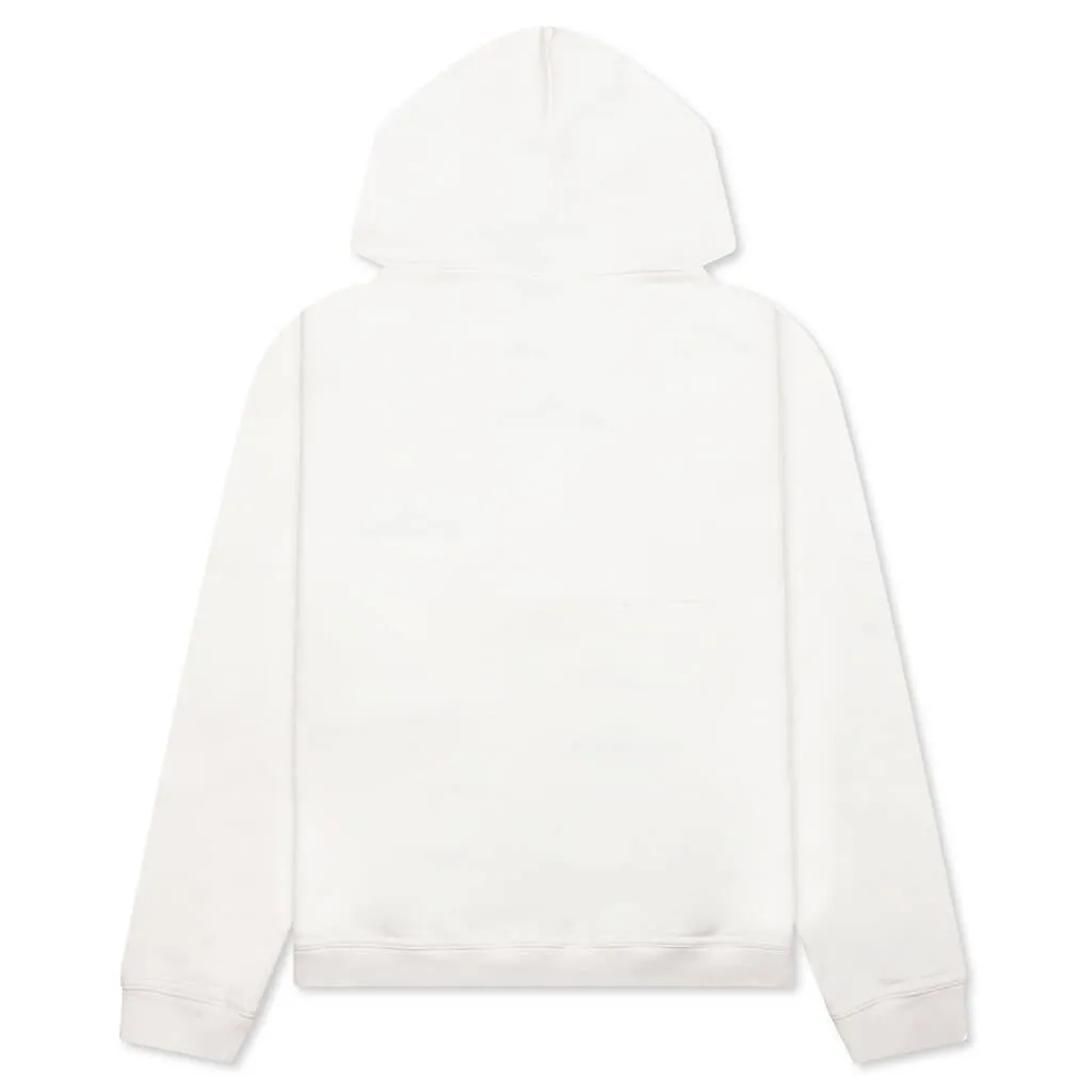 Upside Down Logo Hoodie - Off White/Black Embroidery