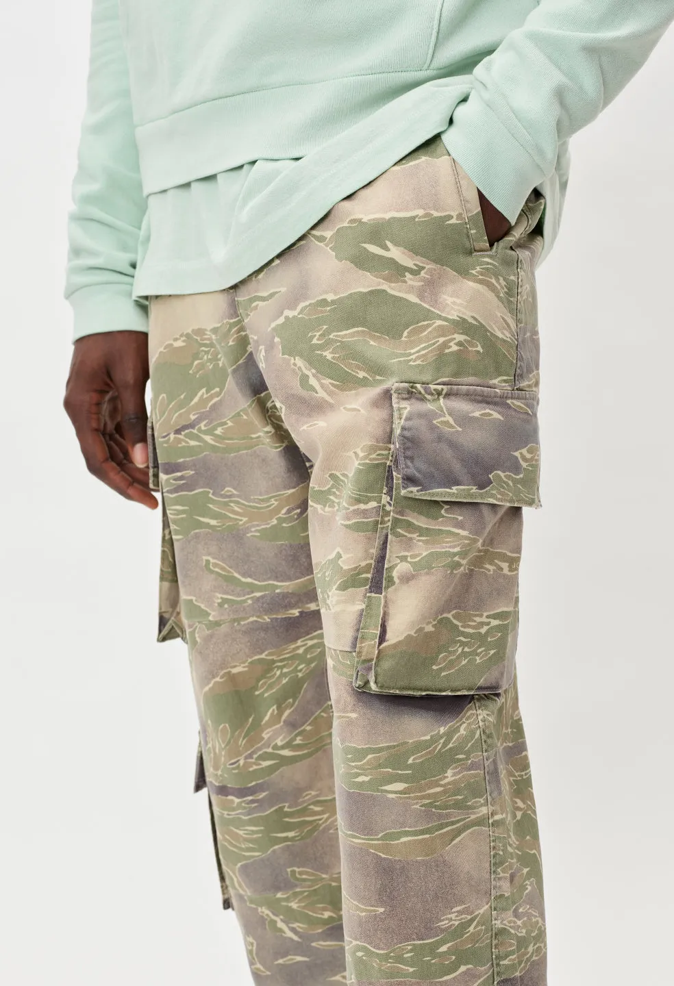 Utility Cargo Pants / Washed Tiger Camo