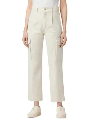 Womens High Rise Pleated Cargo Pants